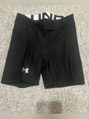 EUC Under Armour Women’s Black Compression Padded Softball Bike Shorts—XS